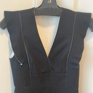 Sandro Paris black dress w/ white detail, Size 1/US small